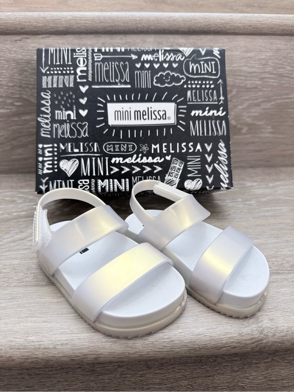 Mini Melissa Mini Cosmic Sandal White Pearl